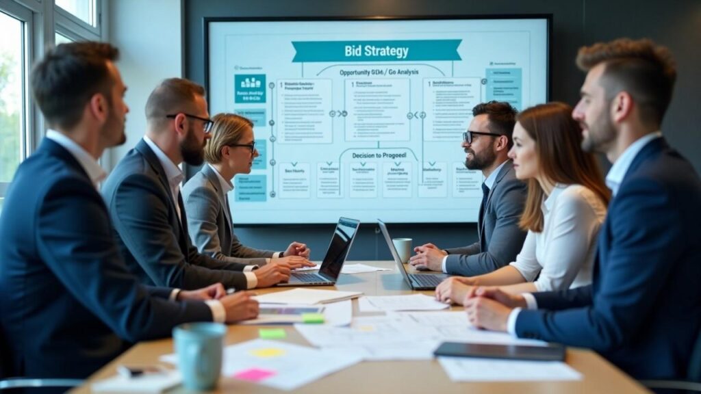 Bid Management team preparing a winning RFP proposal